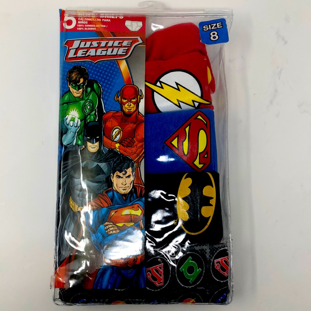 Handcraft Justice League 4pk Boys Briefs (Size 8)